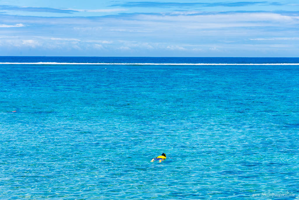 snorkelling at the beach at Outrigger Fiji