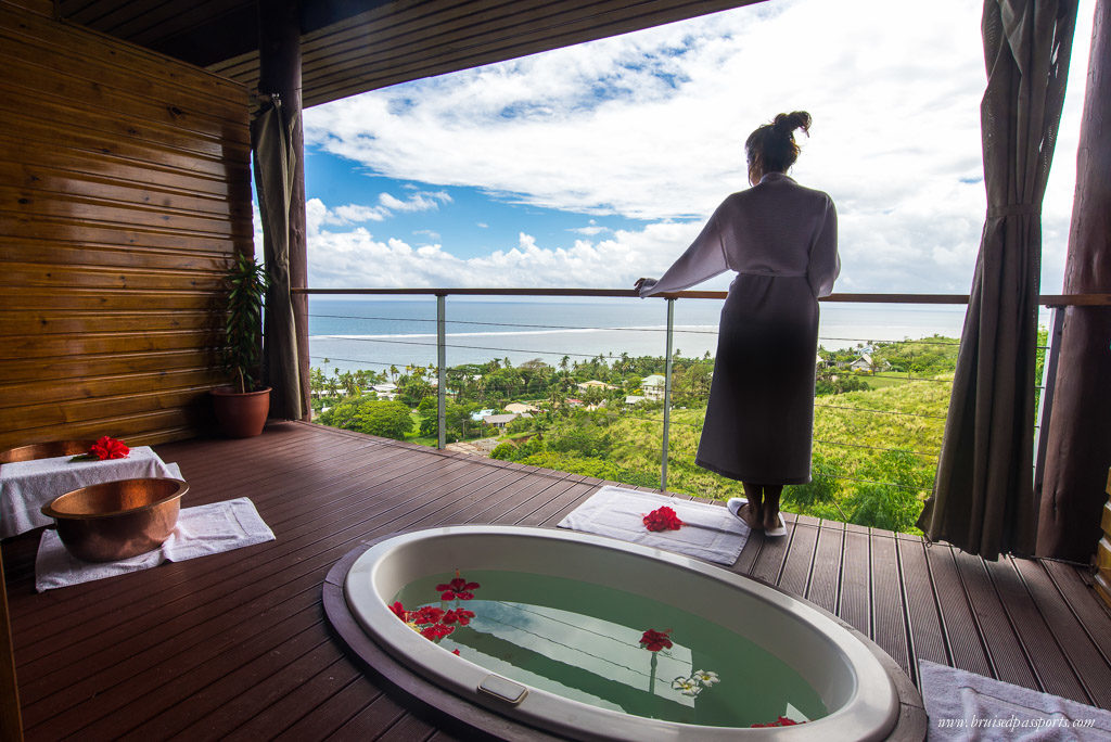 girl at spa at outrigger fiji