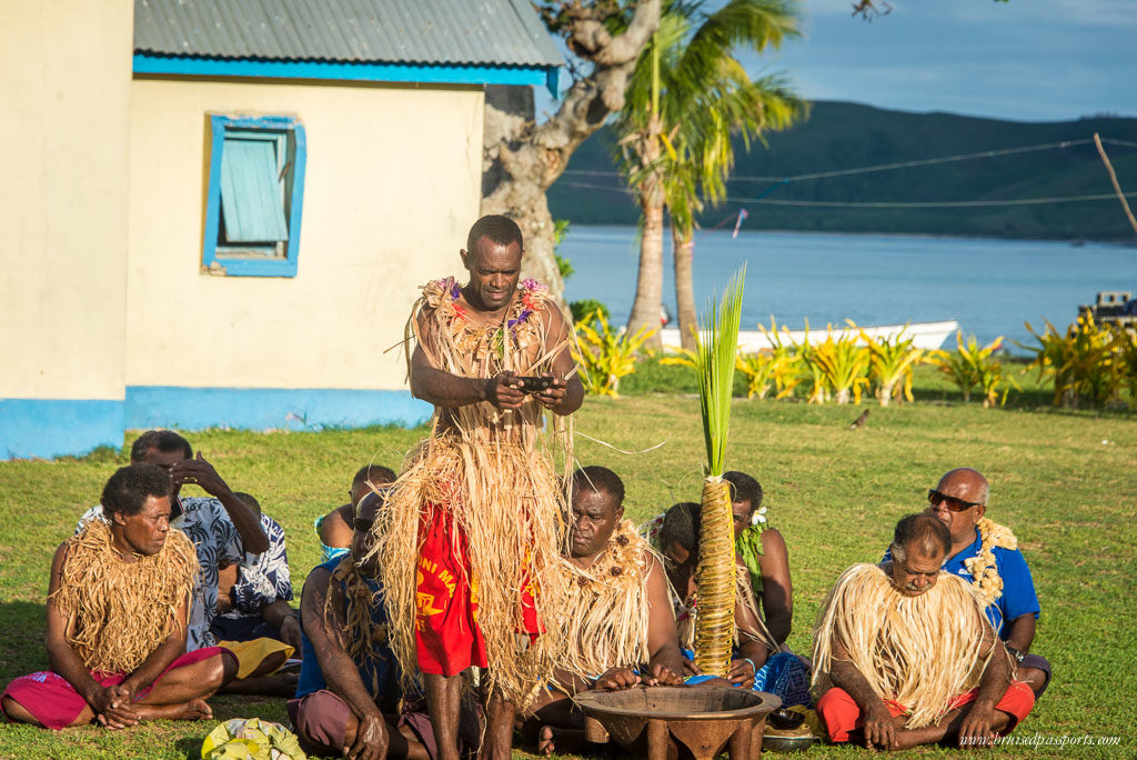 Witnessing a traditional Fijian Kava ceremony on Captain cook cruises fiji