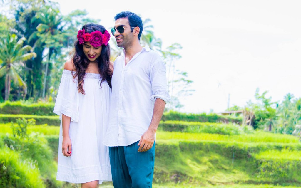 Couple in rice terraces bali