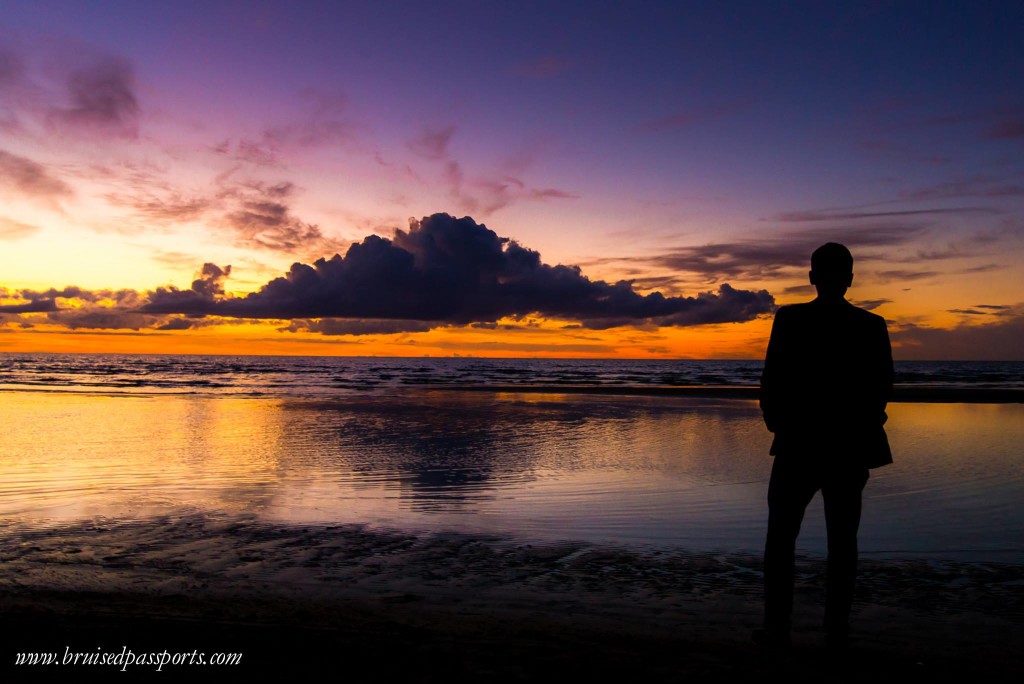 View of sunset at Jurmala beach Latvia