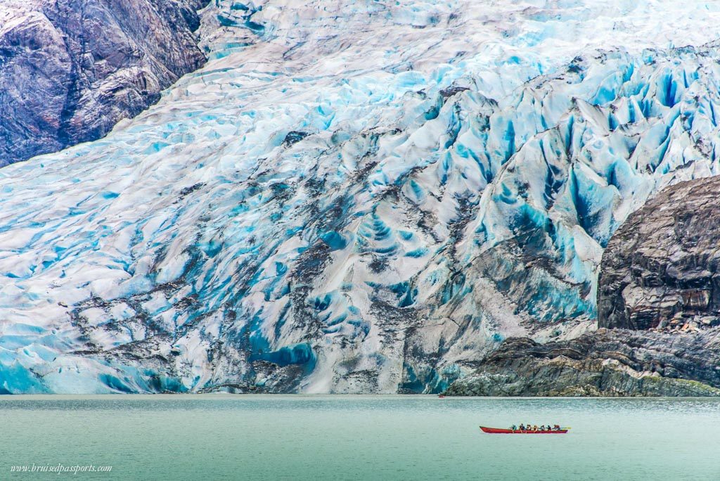 Canoeing by the Meadenhall Glacier in Juneau