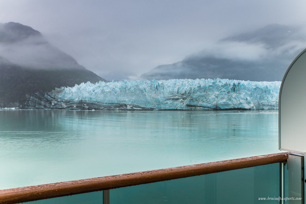 Margerie Glacier from our cabin's balcony on the cruise ship