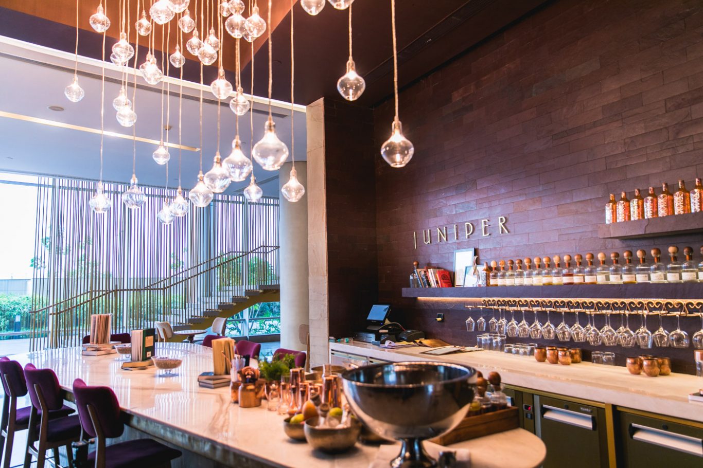 Juniper - the beautiful gin bar at Andaz Delhi