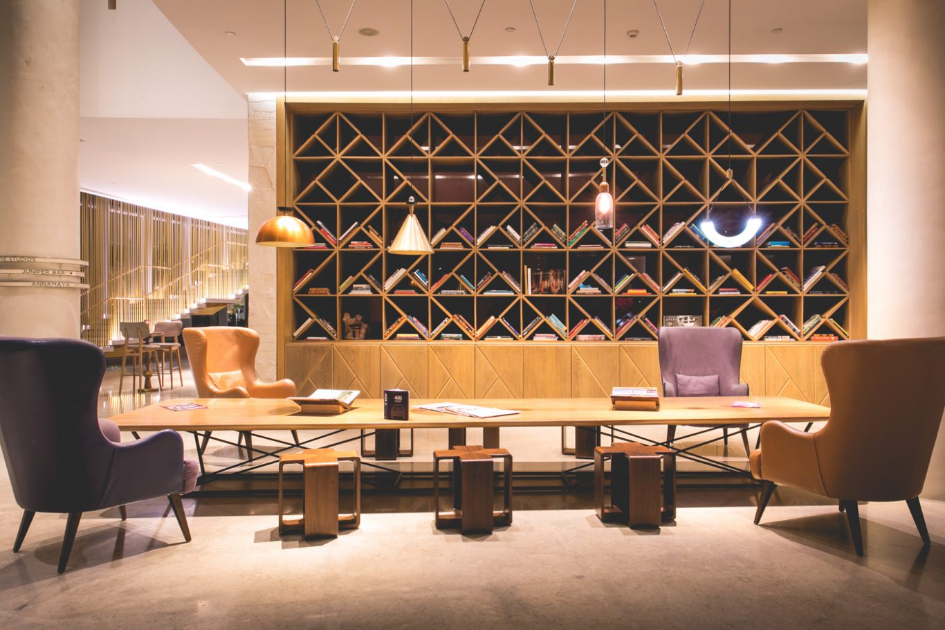 reading lounge at andaz delhi