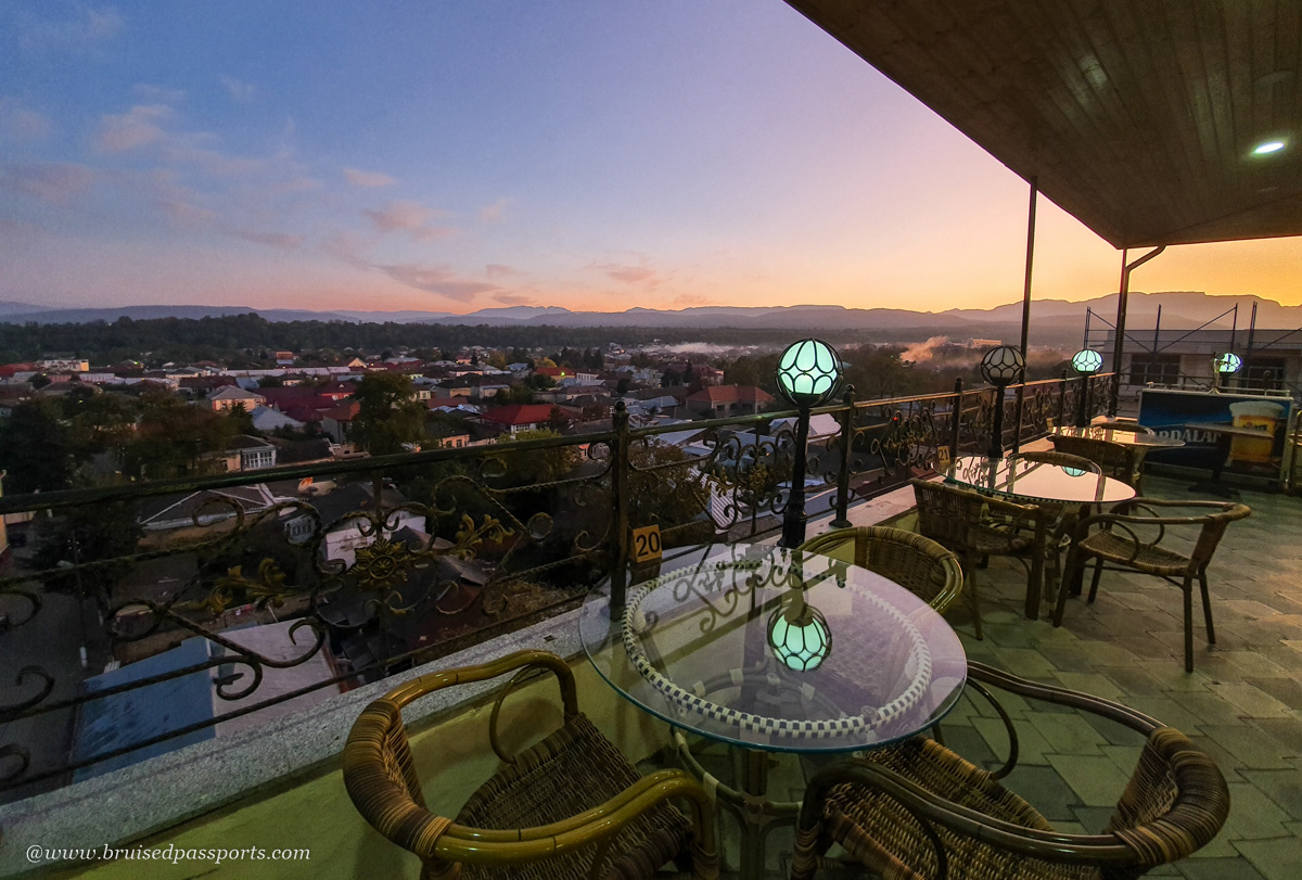 terrace restaurant at Shahdag hotel Quba Azerbaijan