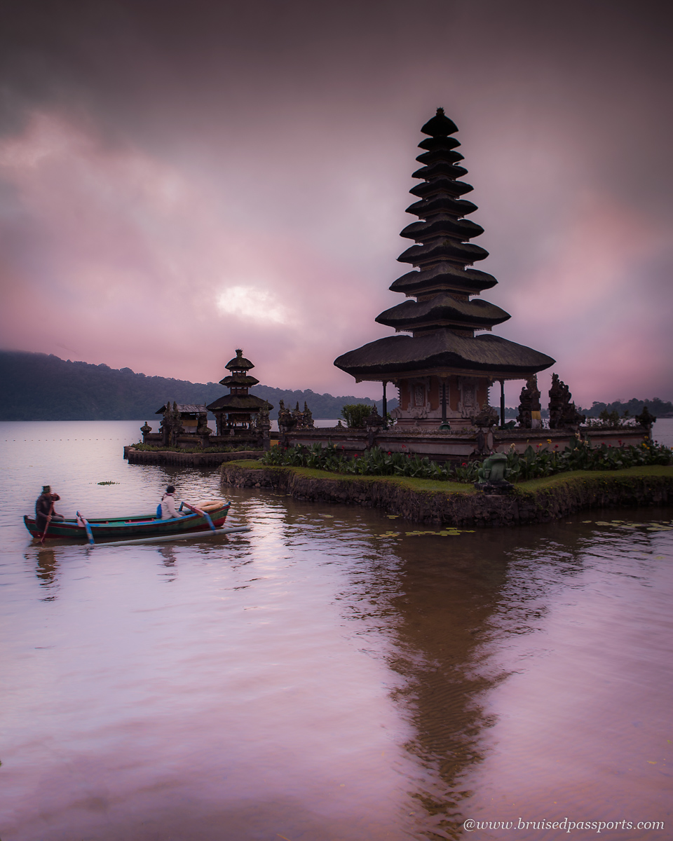 Sunrise at Ulu Danu Bratan in North Bali day trip from Ubud