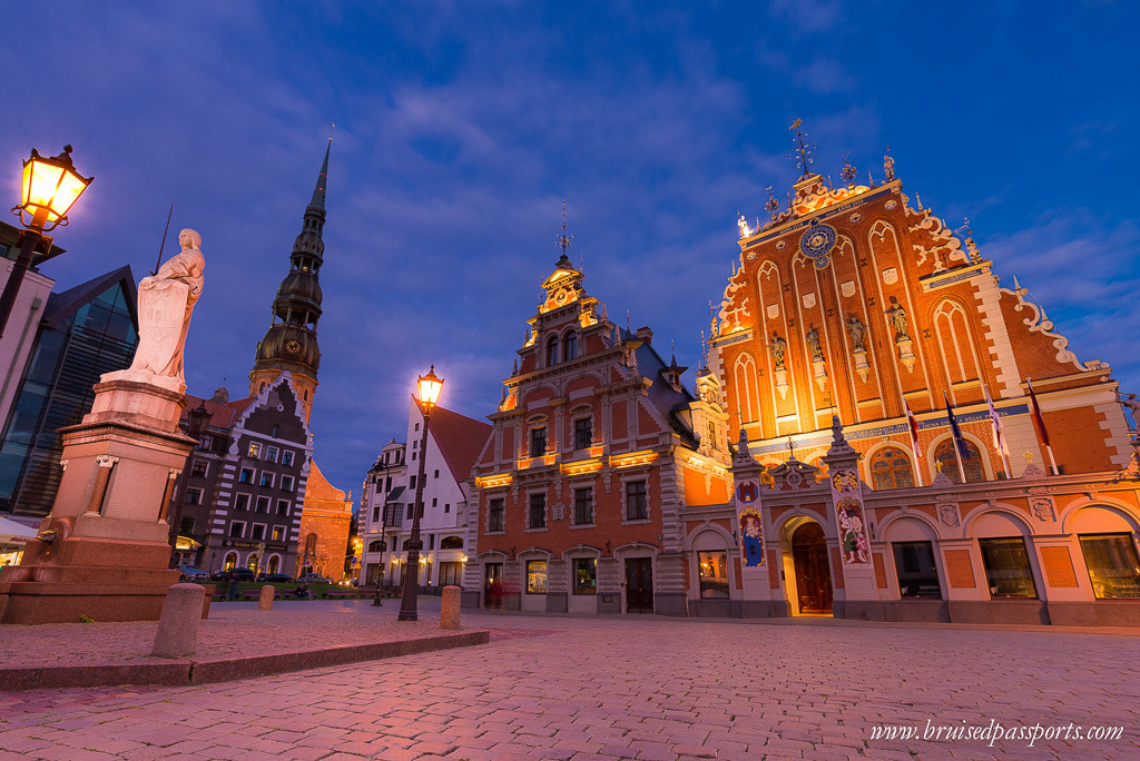  Riga old town at night