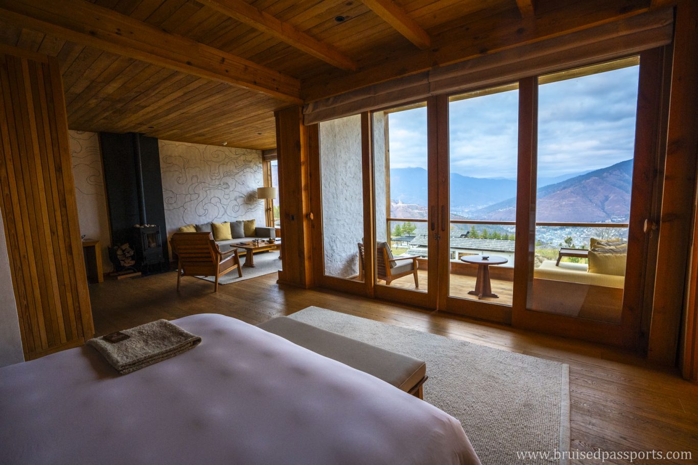 Beautiful rooms with panoramic views at Six Senses Thimphu