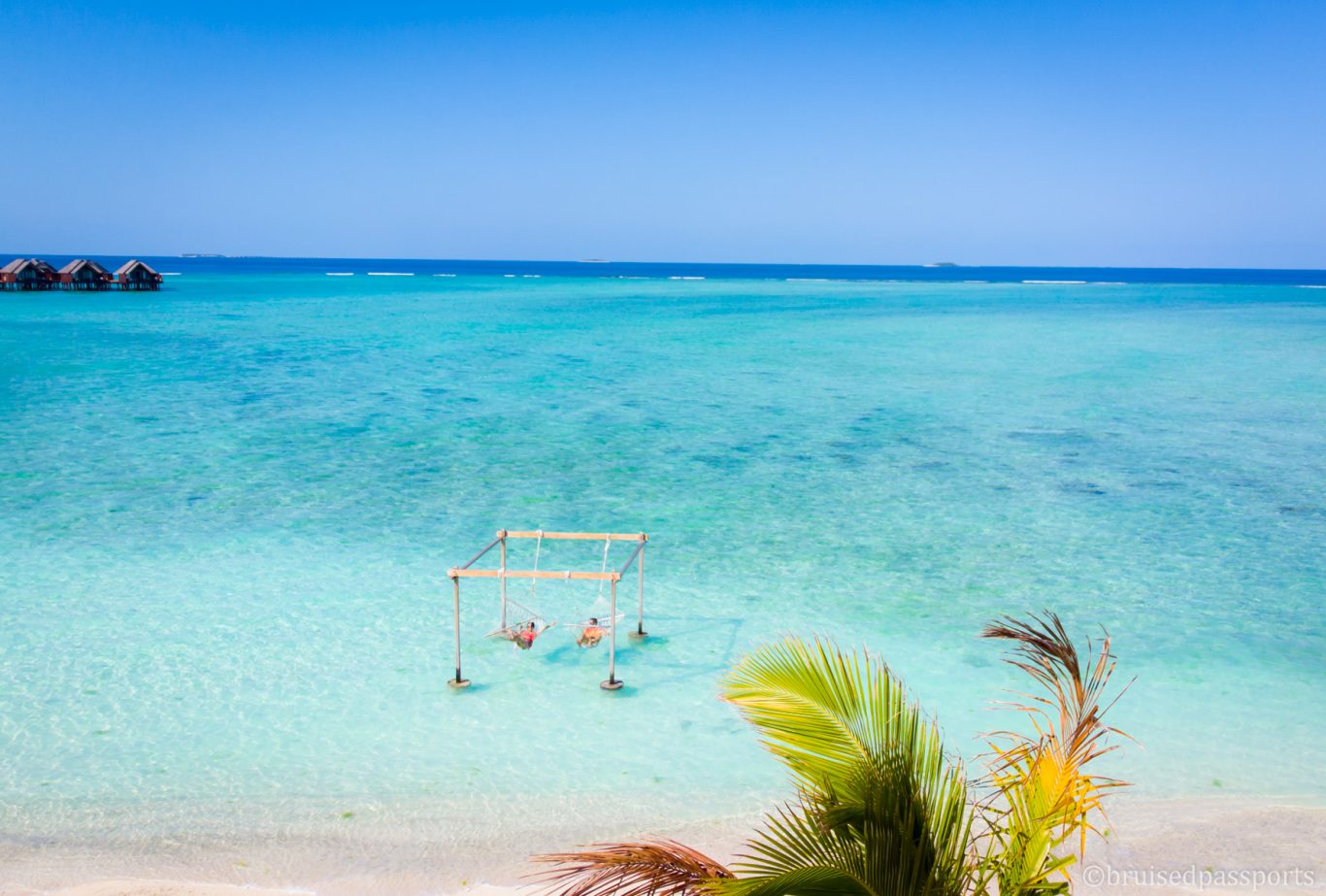 hammocks in the ocean at Heritance Aarah MAldives