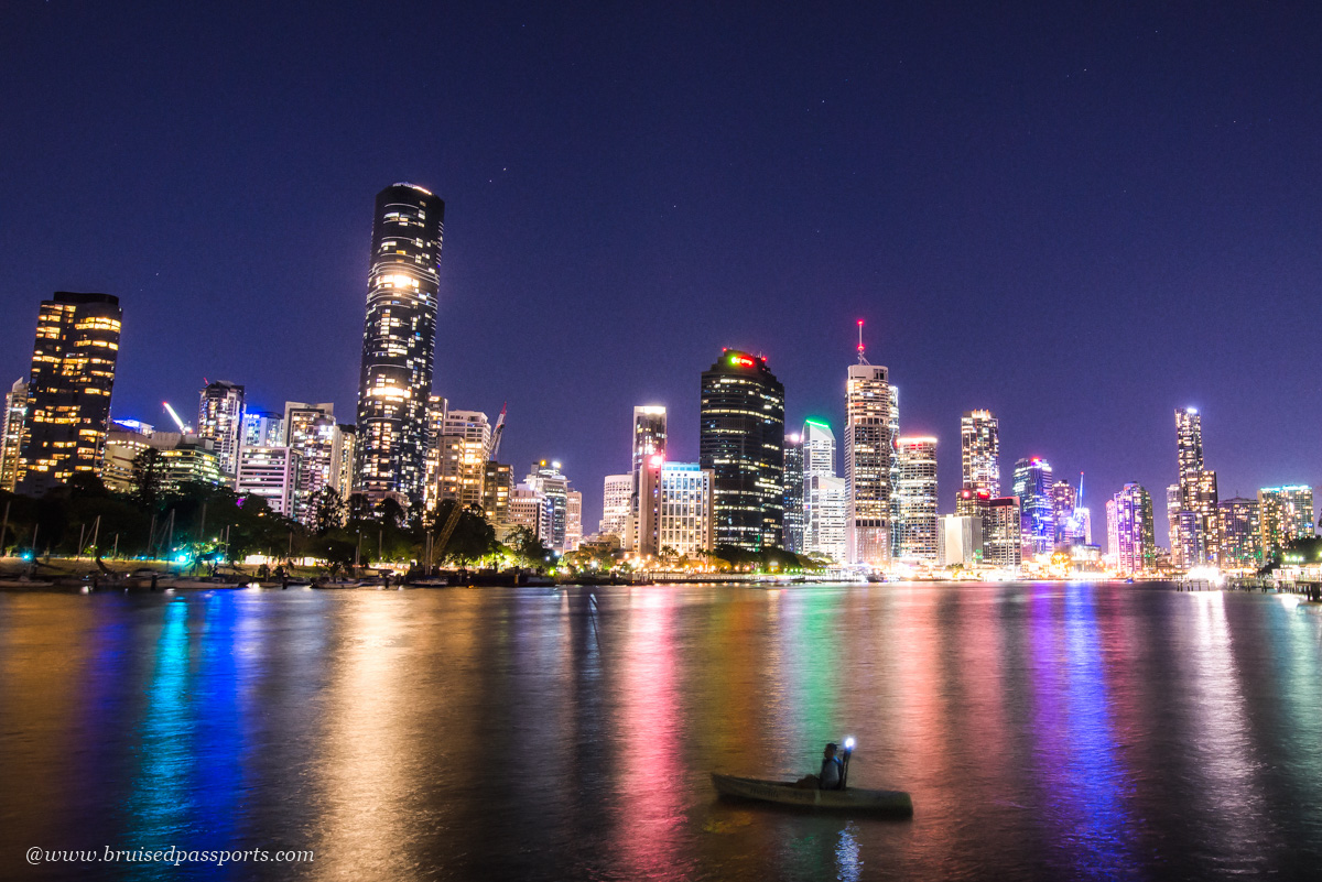 kayaking at night in the river in Brisbane organised by Riverlife