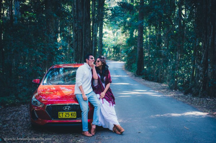 couple with car in Queensland Australia