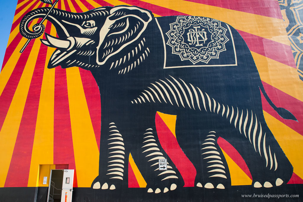 Street art giant elephant West Hollywood