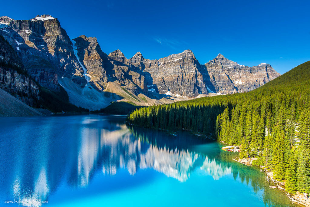 Lake moraine sunrise Banff National Park