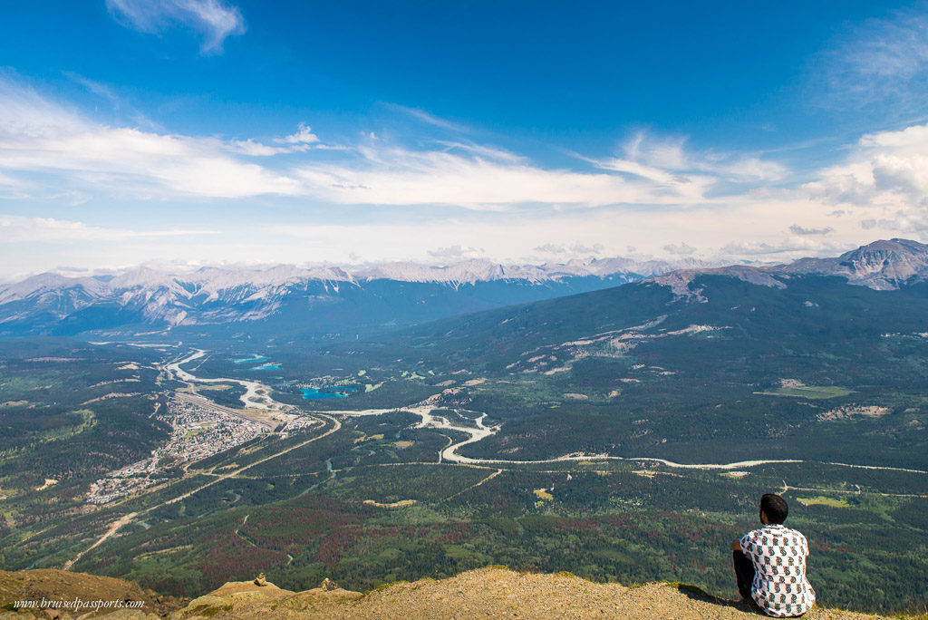 Admiring the view of Jasper town from above!