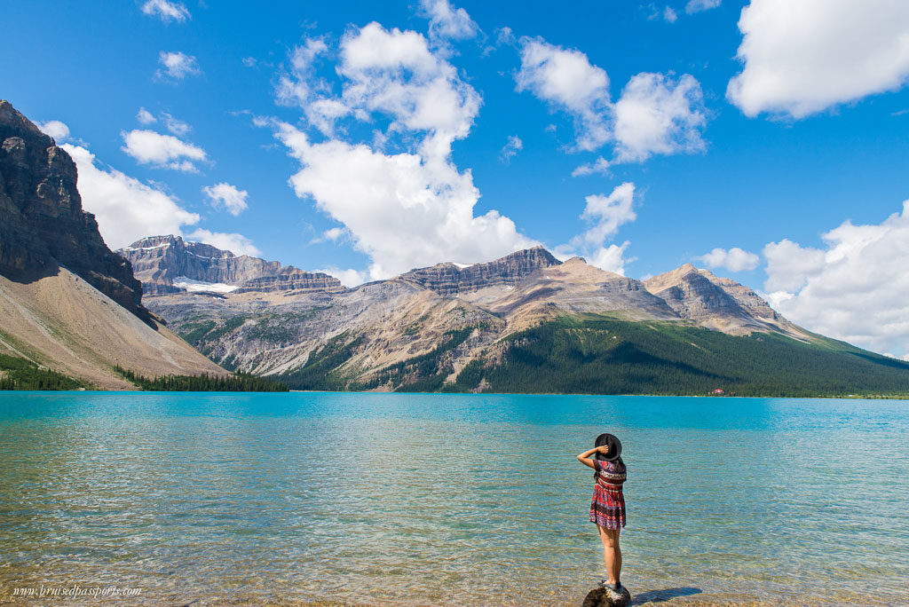 Girl at Bow Lake Alberta Canada