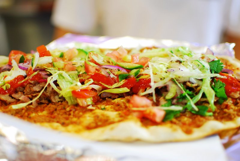 Berlin: Best Cheap Eats - Lahmacun topped with salad