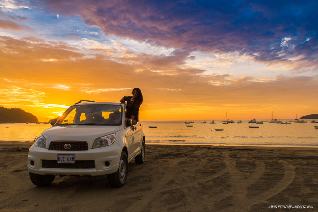 Playa Del Coco Costa Rica Guanacaste Car On Beach