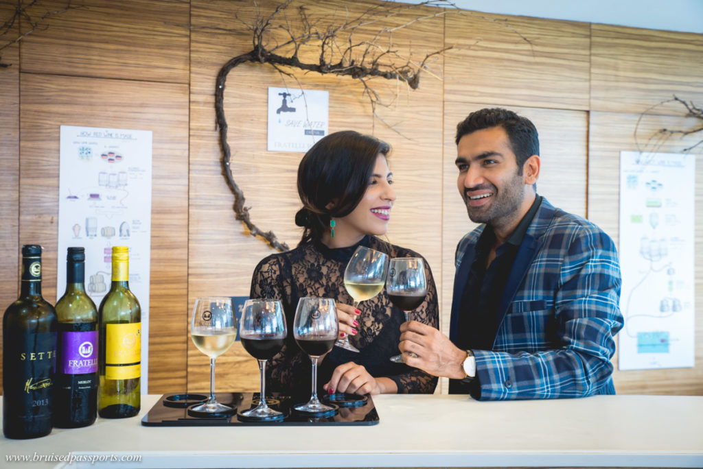 Couple at Fratelli vineyards in Akluj Maharashtra