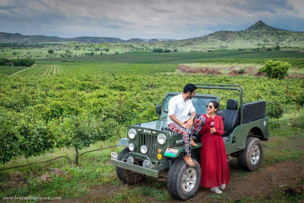 Jeep ride at Fratelli vineyards in Akluj Maharashtra