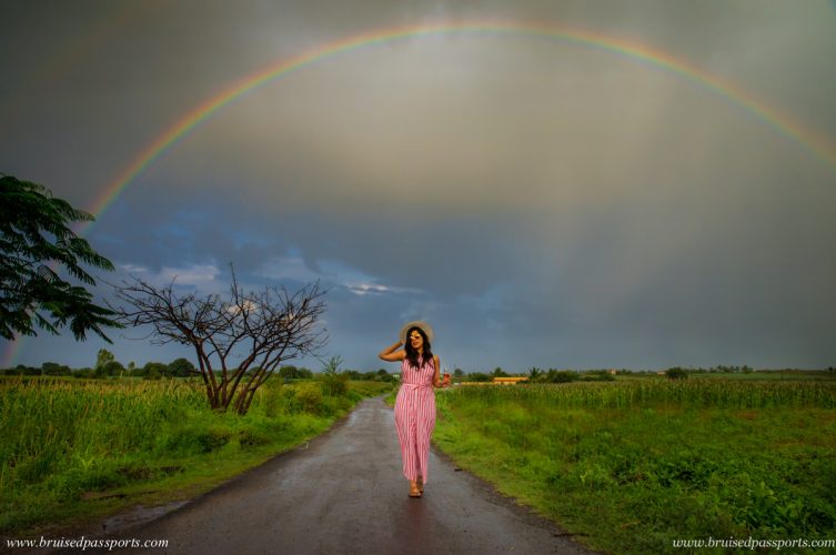 Rainbow at Fratelli vineyards in Akluj Maharashtra