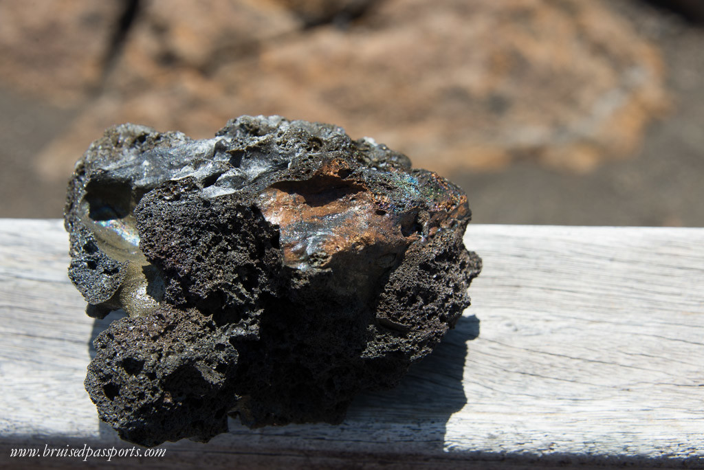 Bubble glass formed from Volcanic lava