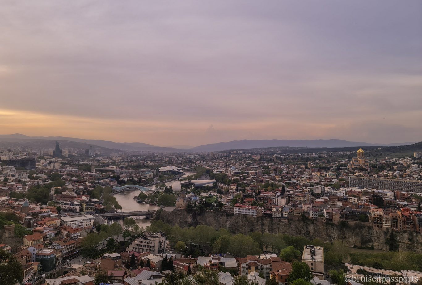 sunset view of Tbilisi from Tabor Monastery