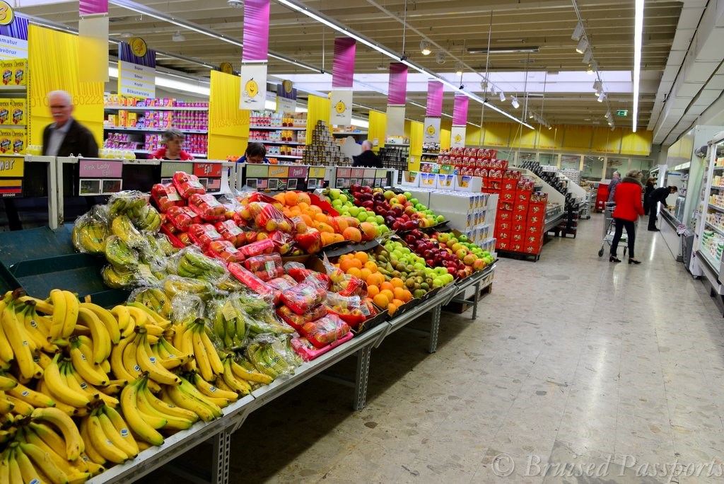 grocery shopping before starting the road trip in Iceland