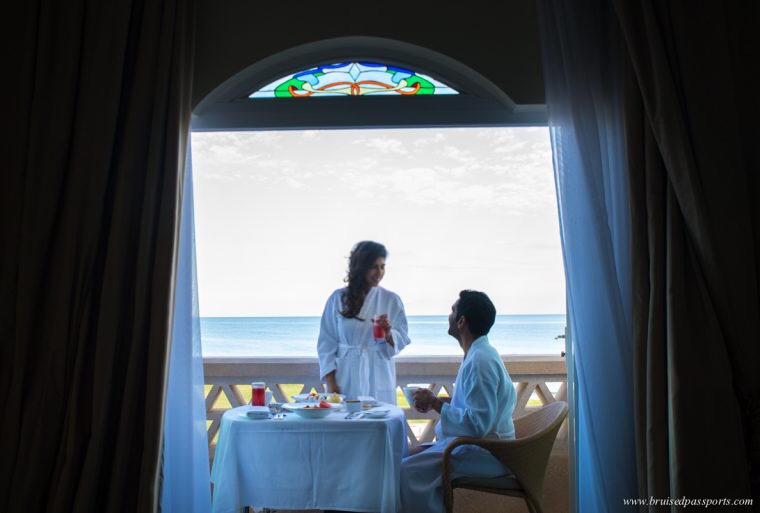 Breakfast overlooking the ocean at Grand Hyatt Muscat