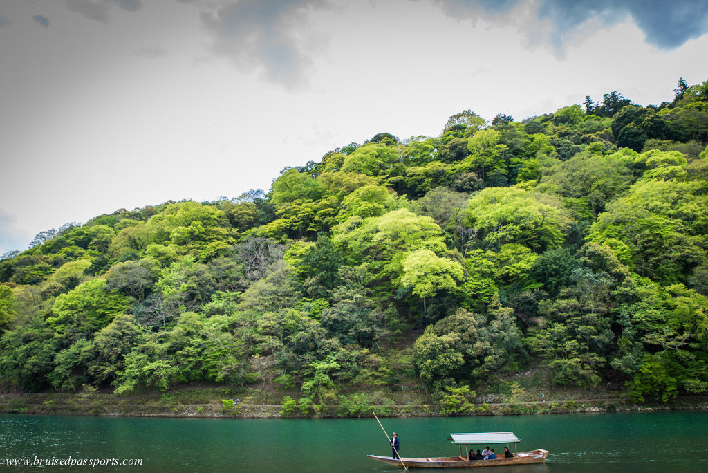 boat on Hozu river in Arashiyama