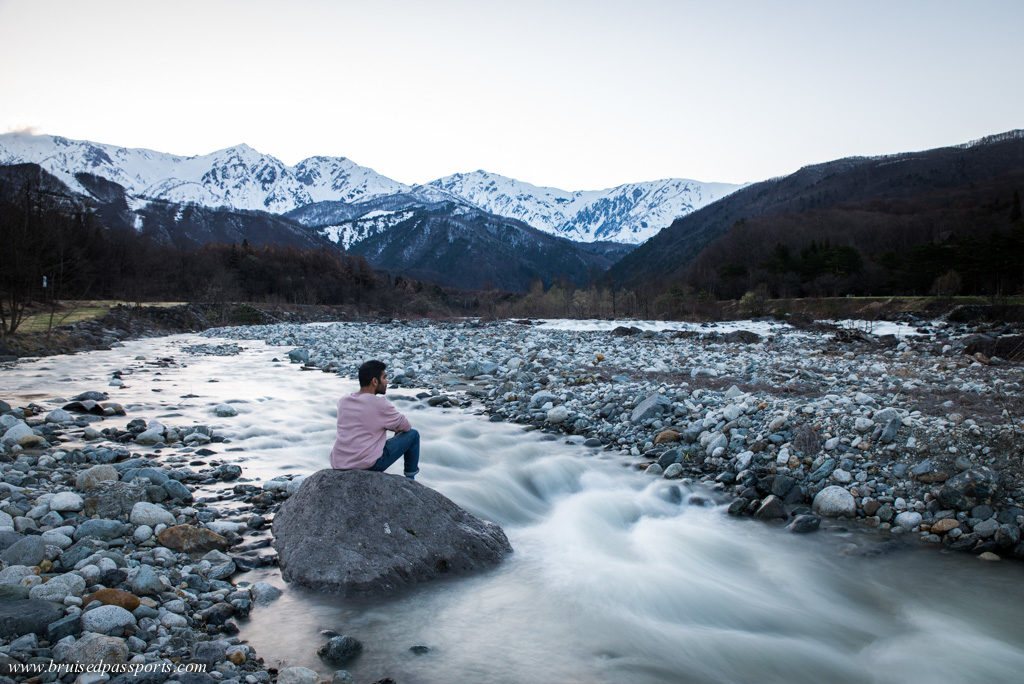 Snow capped mountains in Hakuba