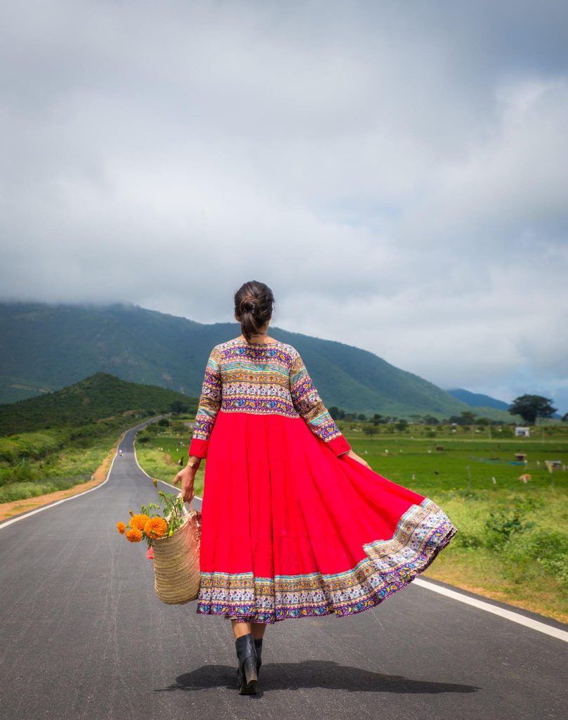 Girl at sunflower field gopalaswamy Hills Mysore Karnataka