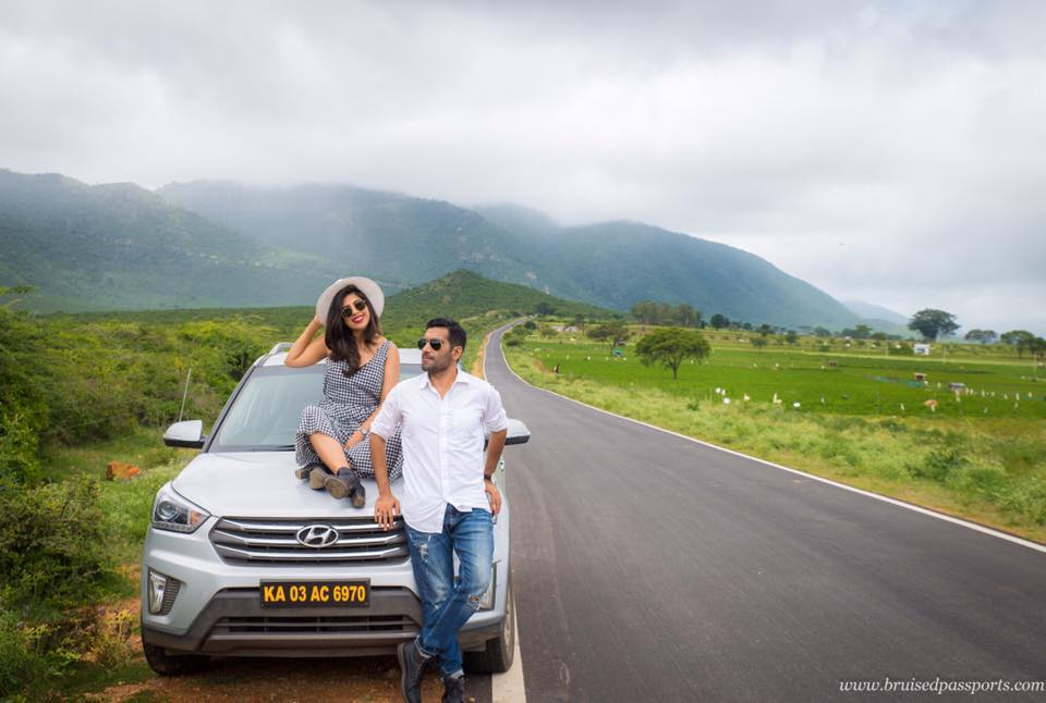 couple on road trip in Mysore Karnata