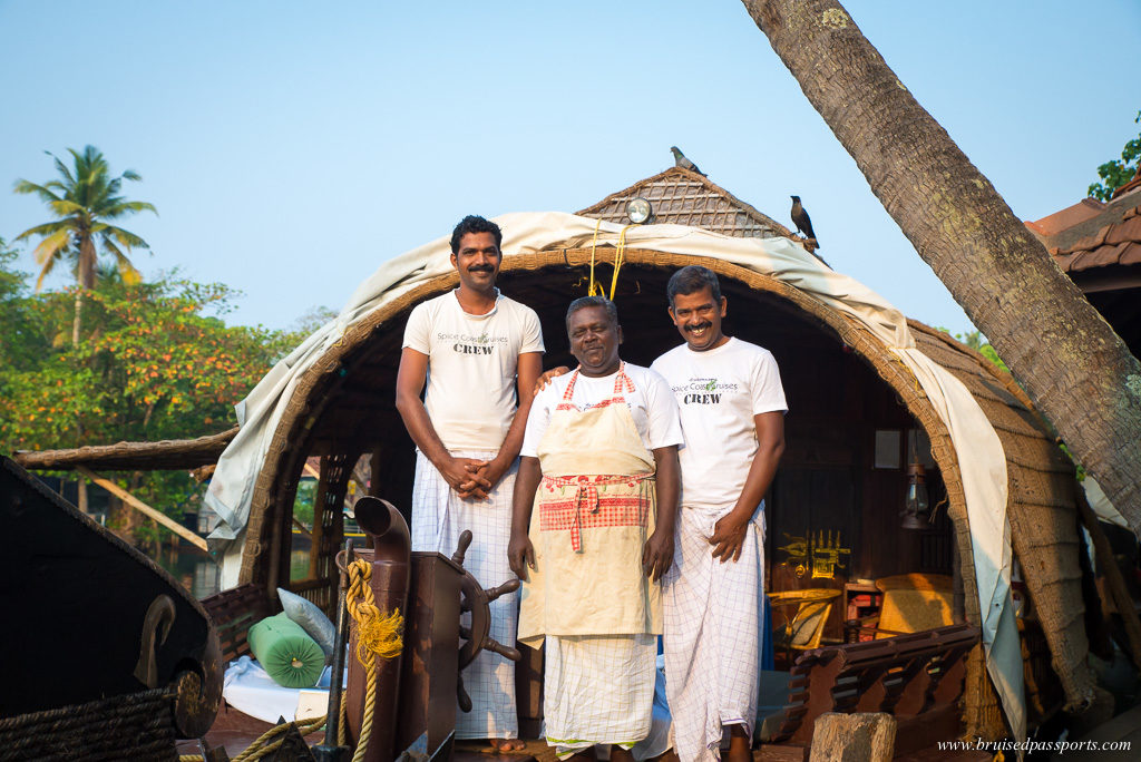 Kerala house boat crew 