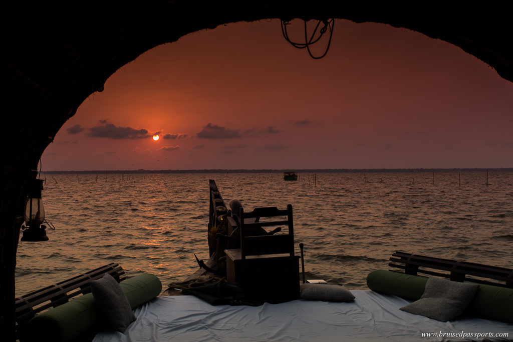 Sunset from a houseboat in Kerala