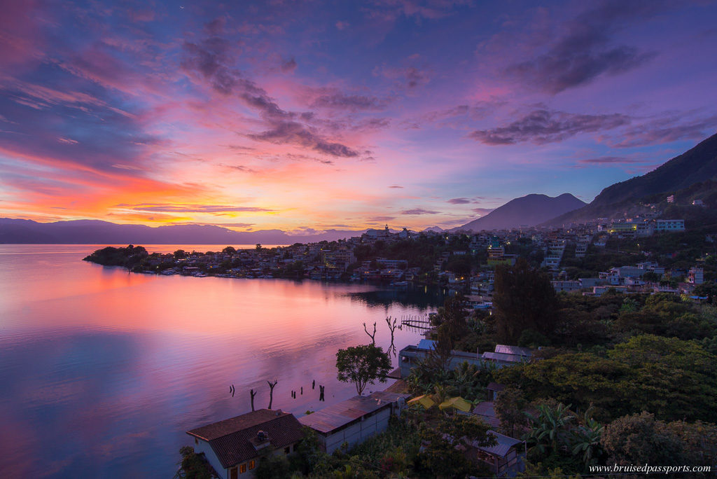 Sunrise over Lake Atitlan from San Pedro La Laguna