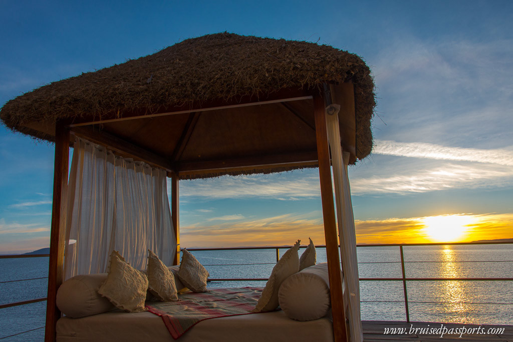 Lake Titicaca hotel titilaka sunset