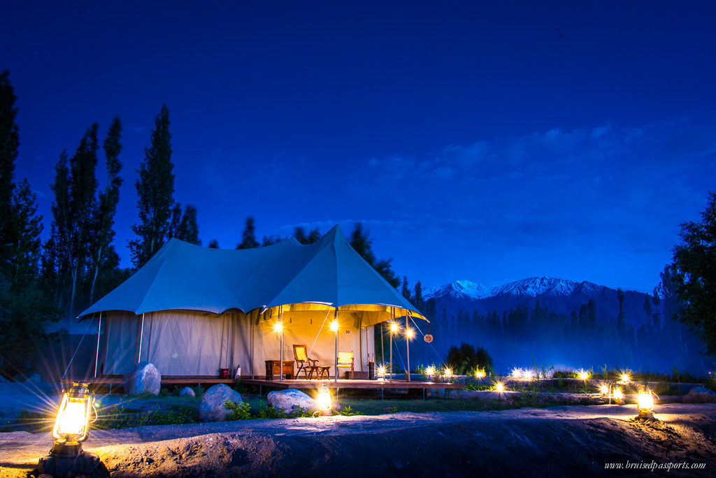 Ladakh road trip tent at chamba camp thiksey