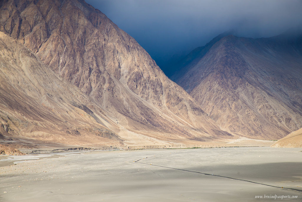 road in Nubra Valley while driving in Ladakh