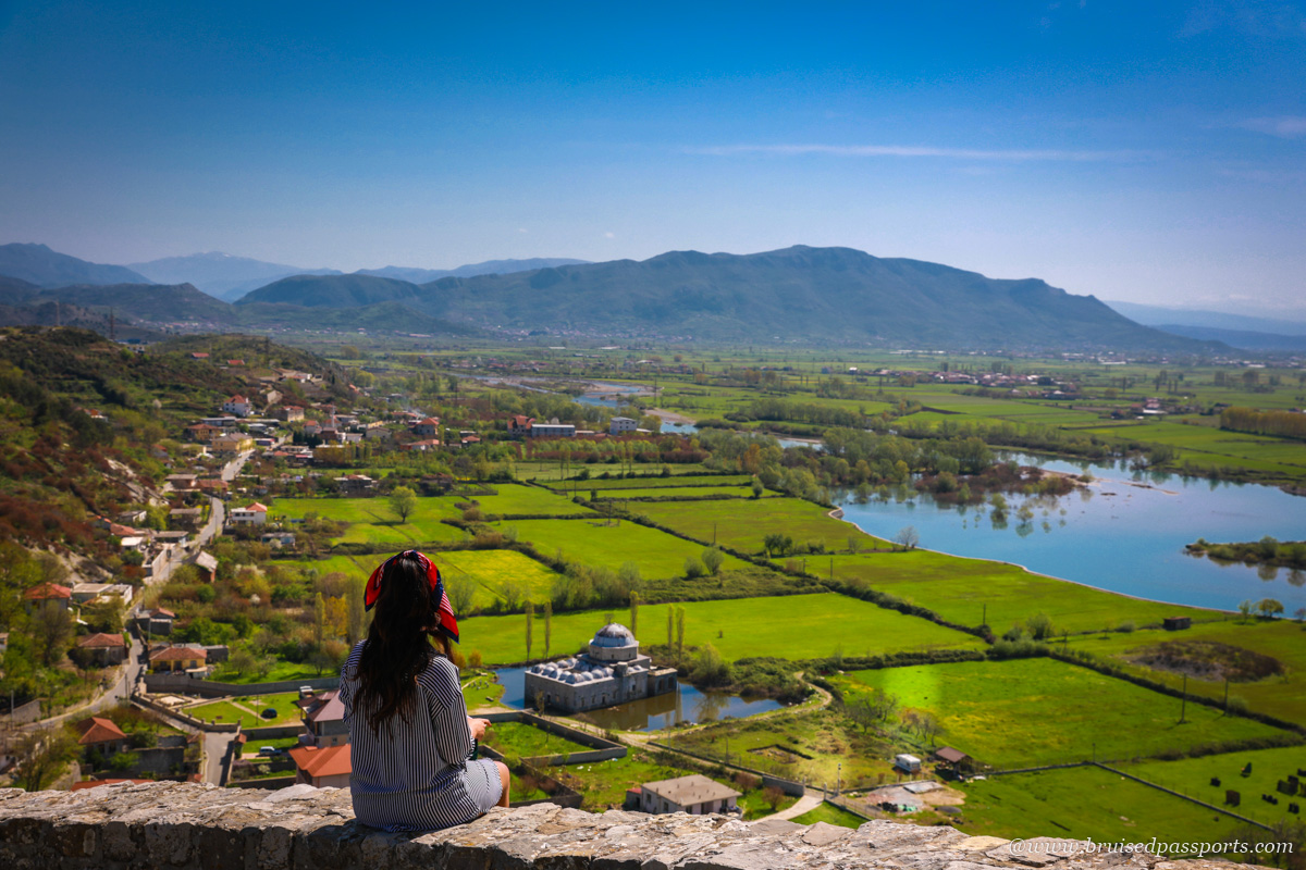 view from Rozafa castle in Albania