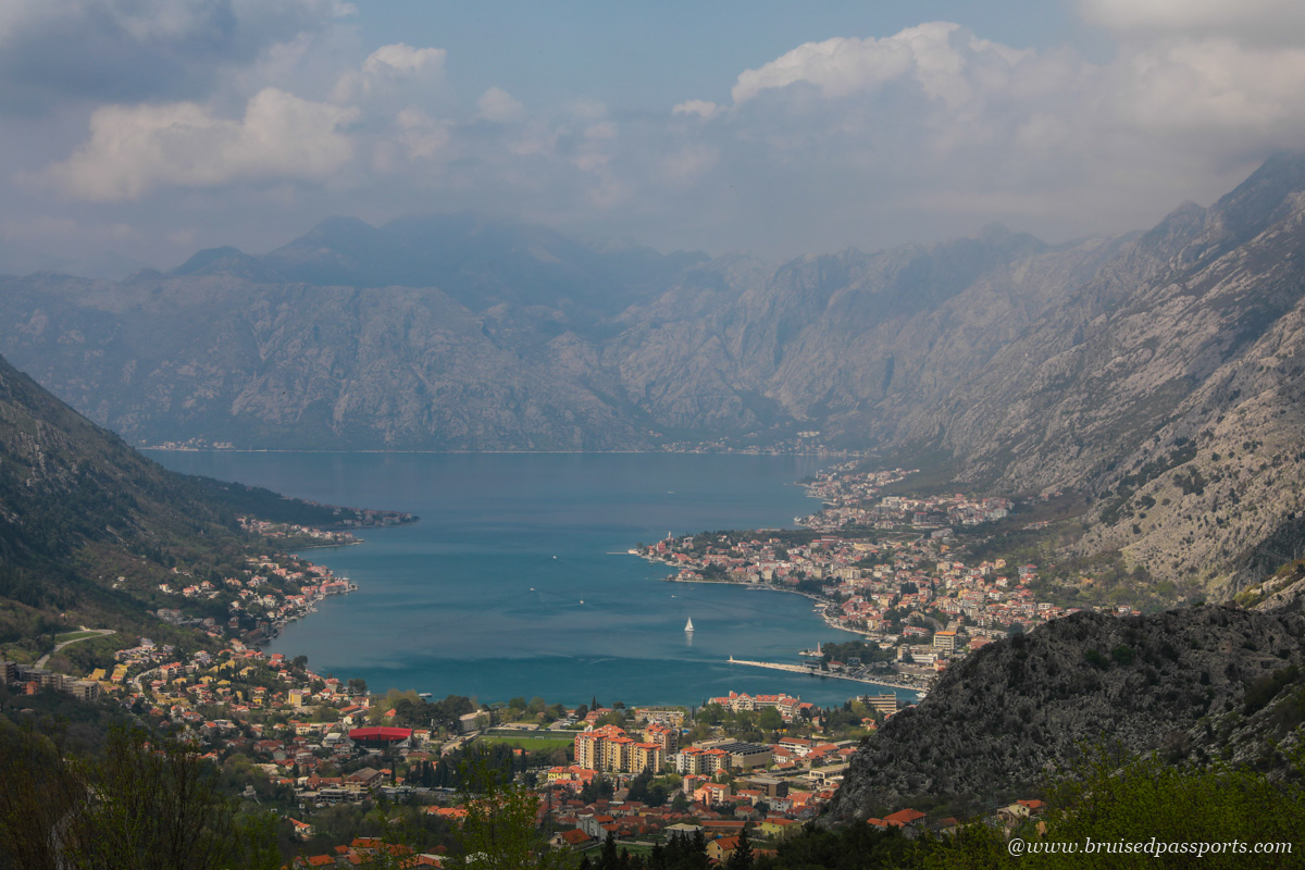 view of Kotor Bay from old road to Cetinje