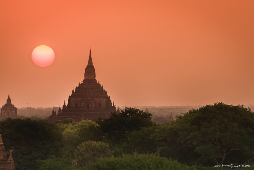 sunset in Bagan Myanmar