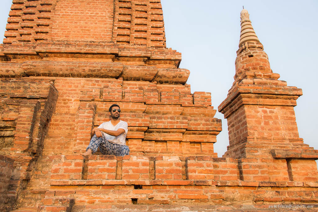 Exploring temples in Bagan on our trip to Myanmar