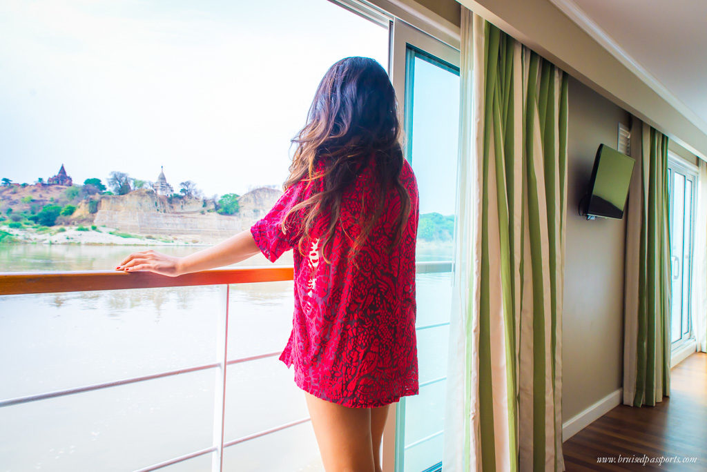 Girl in river cruise in Myanmar