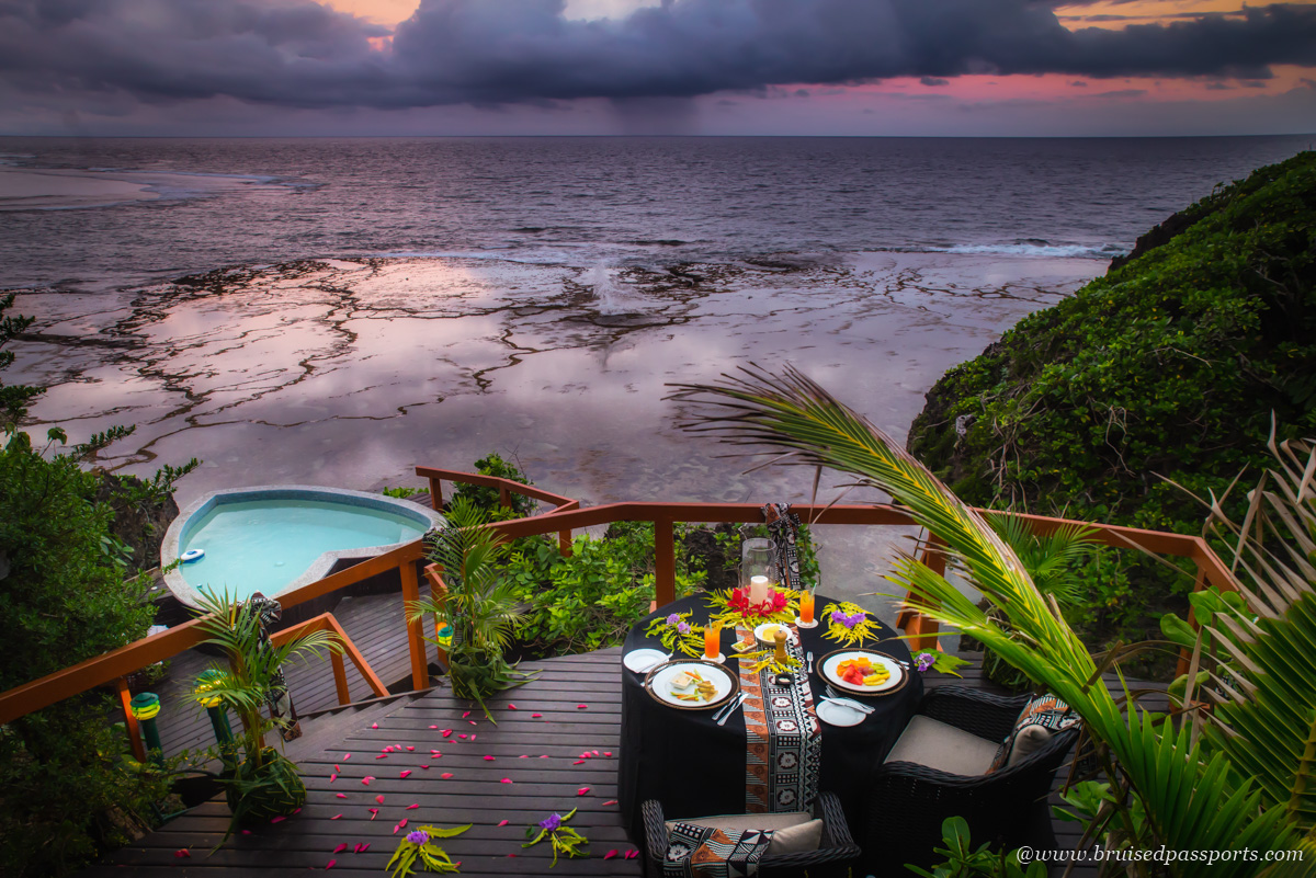 Lover's deck with heart shaped jacuzzi at Namale Resort and spa Fiji