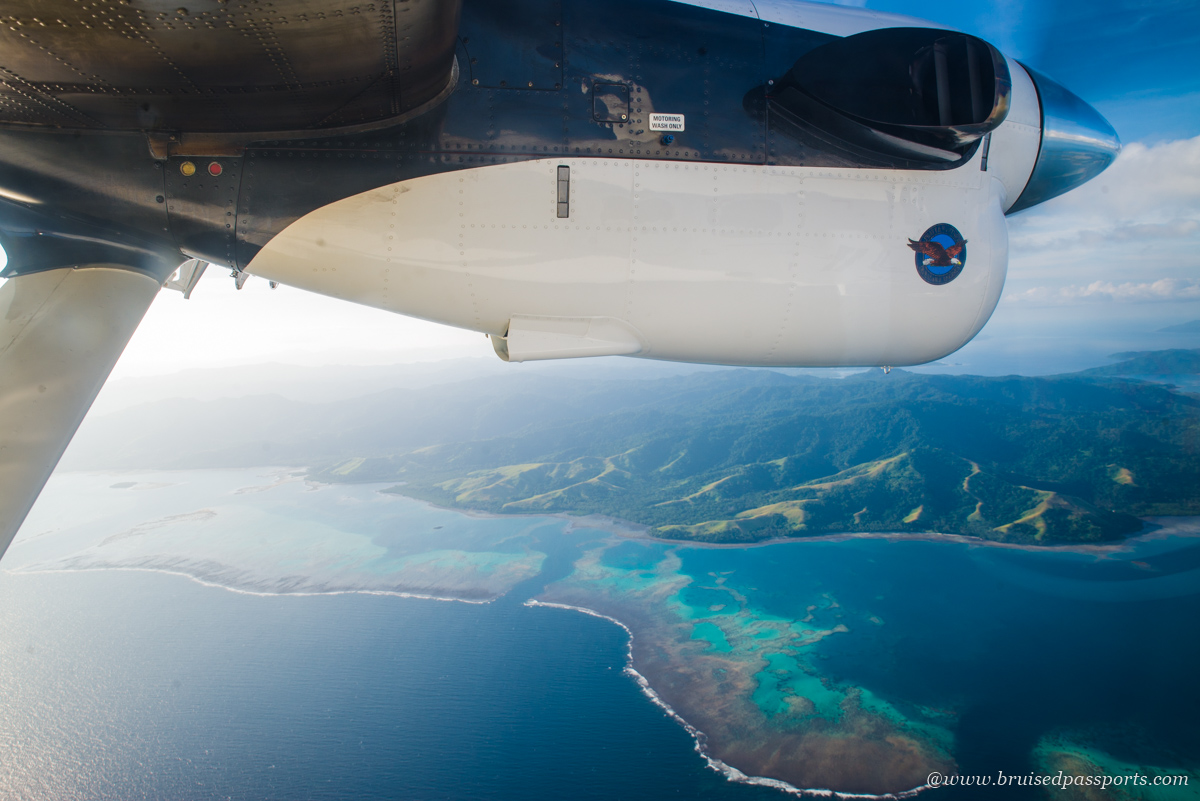 fiji airways domestic scenic flight from Nadi to Savusavu