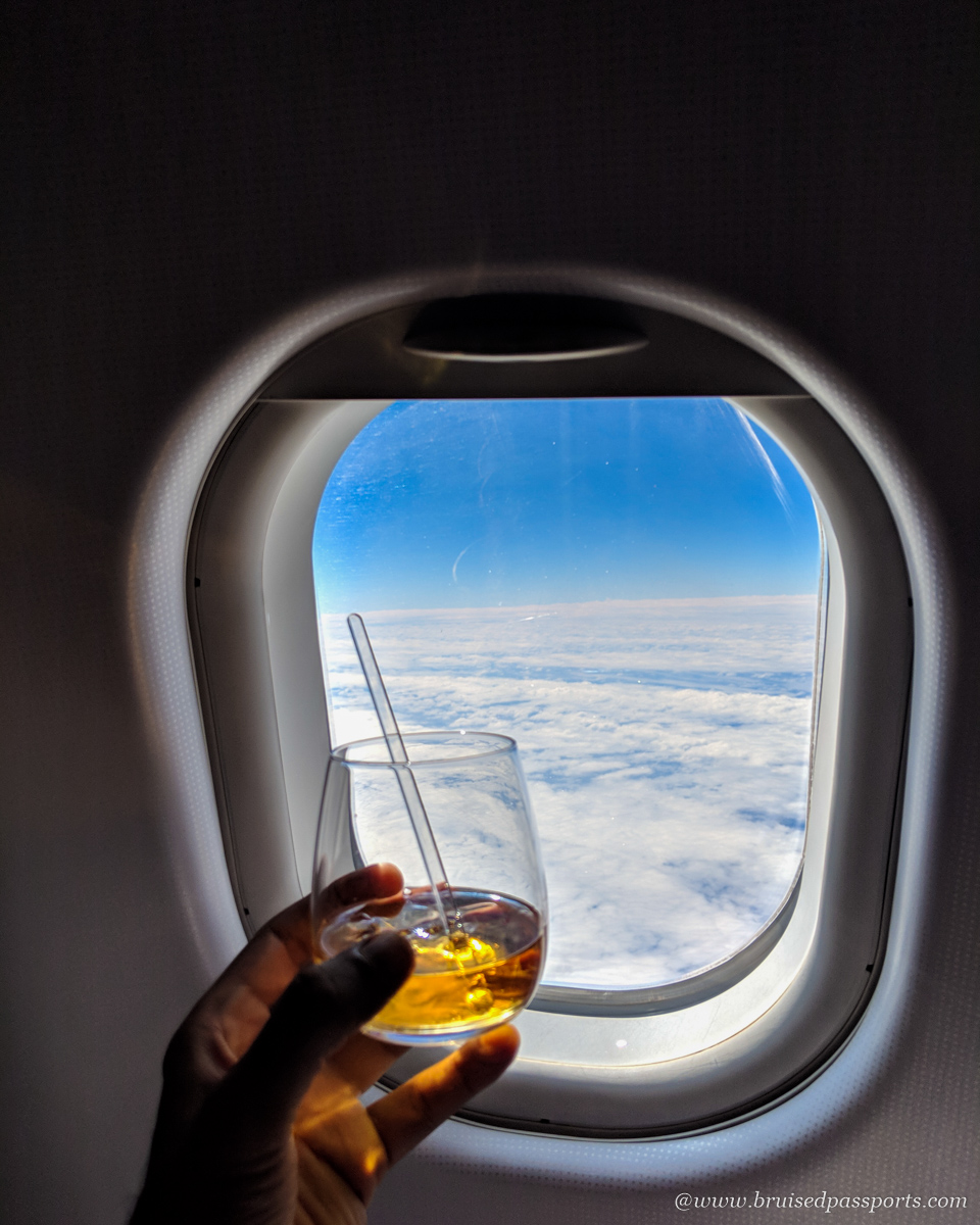 Fiji honeymoon Fijian rum on flight