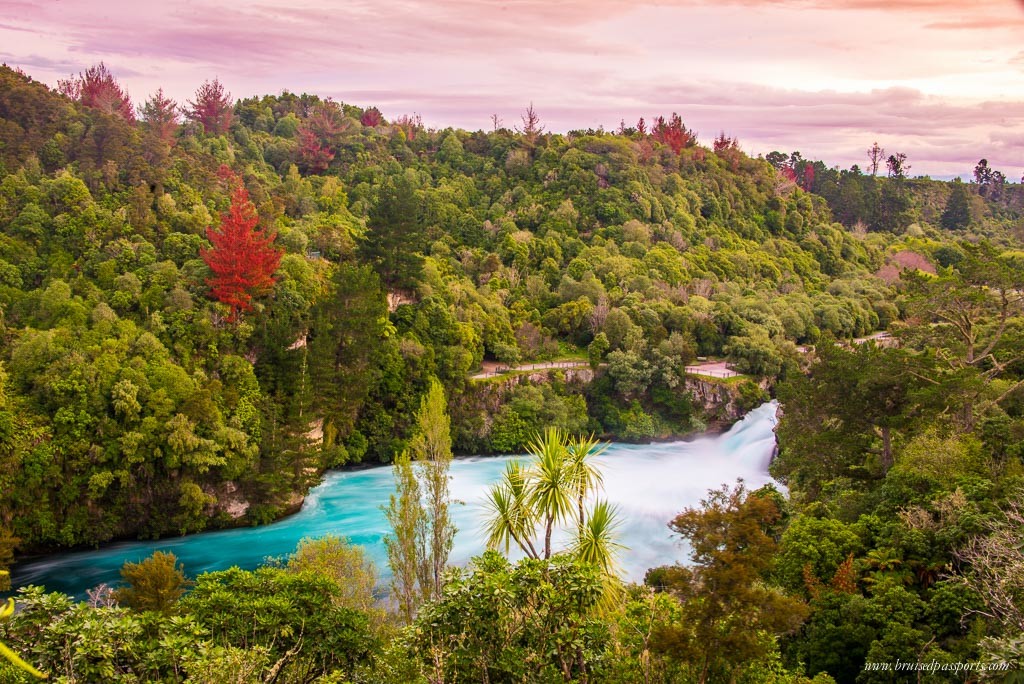 New Zealand road trip itinerary Huka Falls taupo