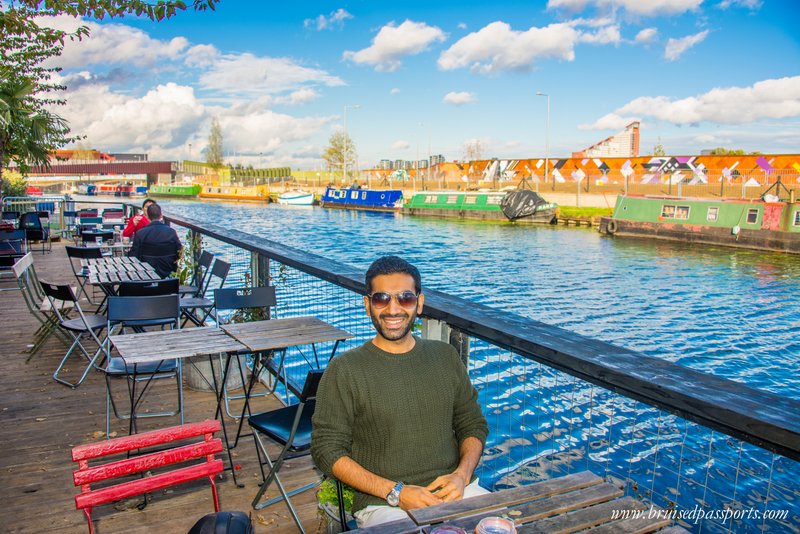 The café faces a peaceful canal - yay!