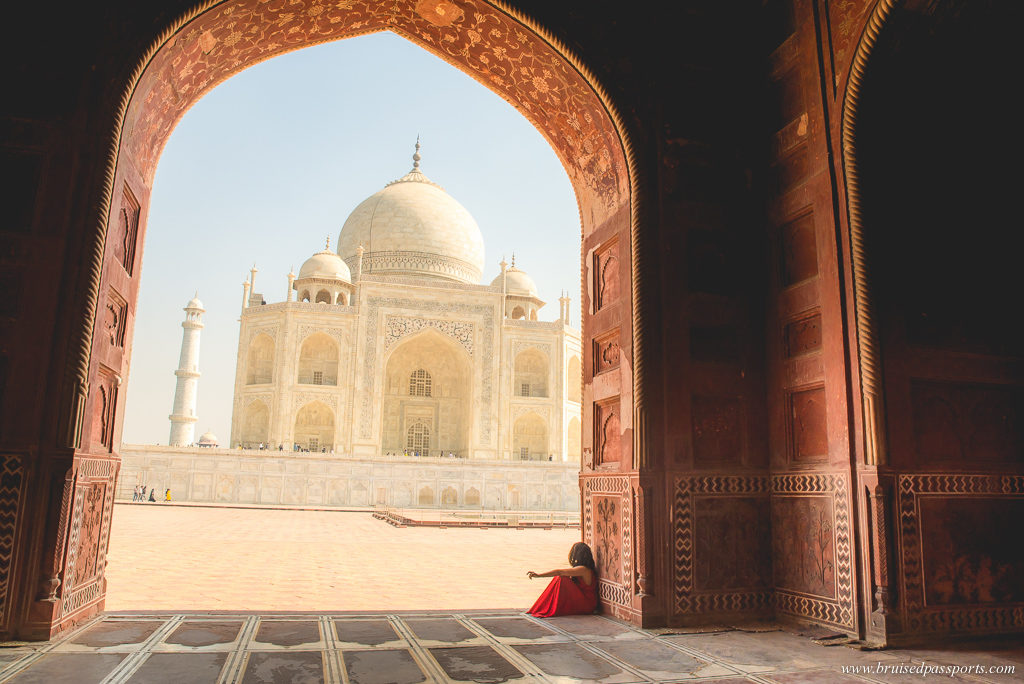 girl at Taj Mahal mosque